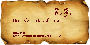 Huszárik Zámor névjegykártya